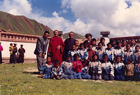 Rinpoche on a visit to the school
