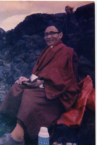 Karma Thinley Rinpoche at Edinburgh University, ceremony on top of hill