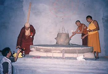 Construction at Lekshay Ling Monastery