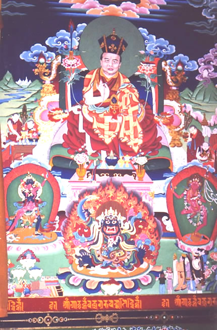 Wall painting of the 16th Karmapa, Rigpe Dorje